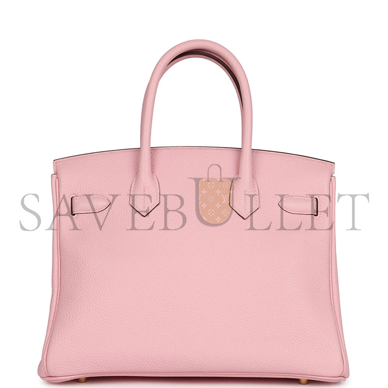 H**mes birkin 30 rose sakura verso clemence gold hardware (30*22*16cm)